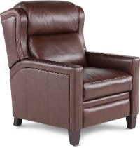 Walnut Brown Leather-Match High Leg Power Recliner - Dart