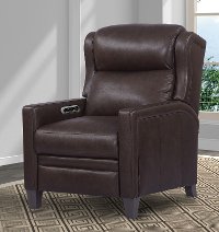 Walnut Brown Leather-Match High Leg Power Recliner - Dart-2