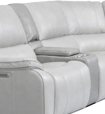 Mist Light Gray Leather-Match Console - Potter