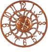 Copper Sun Face Outdoor Wall Clock