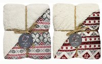Assorted Printed Velveteen Berber Throw Blanket