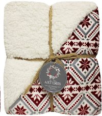 Assorted Printed Velveteen Berber Throw Blanket-2