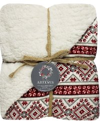 Assorted Printed Velveteen Berber Throw Blanket-3