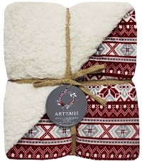 Assorted Printed Velveteen Berber Throw Blanket-4