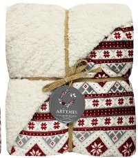Assorted Printed Velveteen Berber Throw Blanket-6