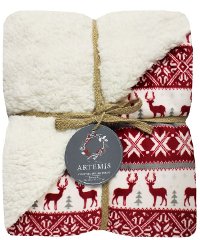 Assorted Printed Velveteen Berber Throw Blanket-7