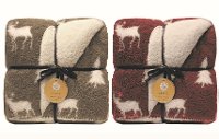 Assorted Lodge Reversible Berber Throw Blanket