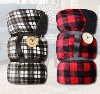 Assorted Plaid Berber Throw Blanket with Belt Strap