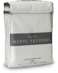 White Weave 3 Piece Queen Luxury Quilt Set