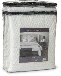 White Weave 3 Piece Queen Luxury Quilt Set-2