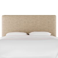 752QZMLNN Contemporary Linen Beige Queen Upholstered Headboard-2