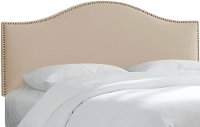 910NB-BRVLVPRL Classic Camelback Pearl Beige Twin Upholstered Headboard