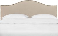 910NB-BRVLVPRL Classic Camelback Pearl Beige Twin Upholstered Headboard-2