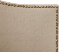 910NB-BRVLVPRL Classic Camelback Pearl Beige Twin Upholstered Headboard-3