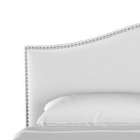 910NB-PWVLVWHT Classic Camelback White Twin Upholstered Headboard-2
