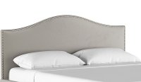 911NB-PWVLVLGHGR Classic Camelback Light Gray Full Upholstered Headboard