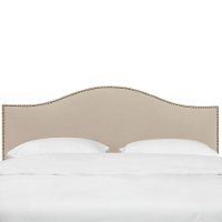 914NB-BRVLVPRL Camelback Pearl Beige California King Upholstered Headboard-2
