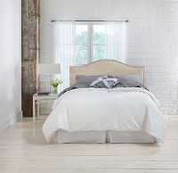 914NB-BRVLVPRL Camelback Pearl Beige California King Upholstered Headboard-4