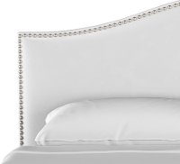 914NB-PWVLVWHT Camelback White California King Upholstered Headboard-2