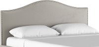 913NB-PWVLVLGHGR Classic Camelback Light Gray King Upholstered Headboard