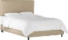 750BEDZMLNN Contemporary Linen Beige Twin Upholstered Bed