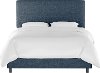 750BEDZMNV Contemporary Navy Blue Twin Upholstered Bed