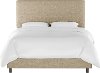 754BEDZMLNN Contemporary Linen Beige California King Upholstered Bed