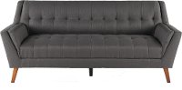 Mid-Century Modern Charcoal Gray Sofa - Celeste