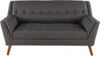 Celeste Mid-Century Modern Charcoal Gray Loveseat