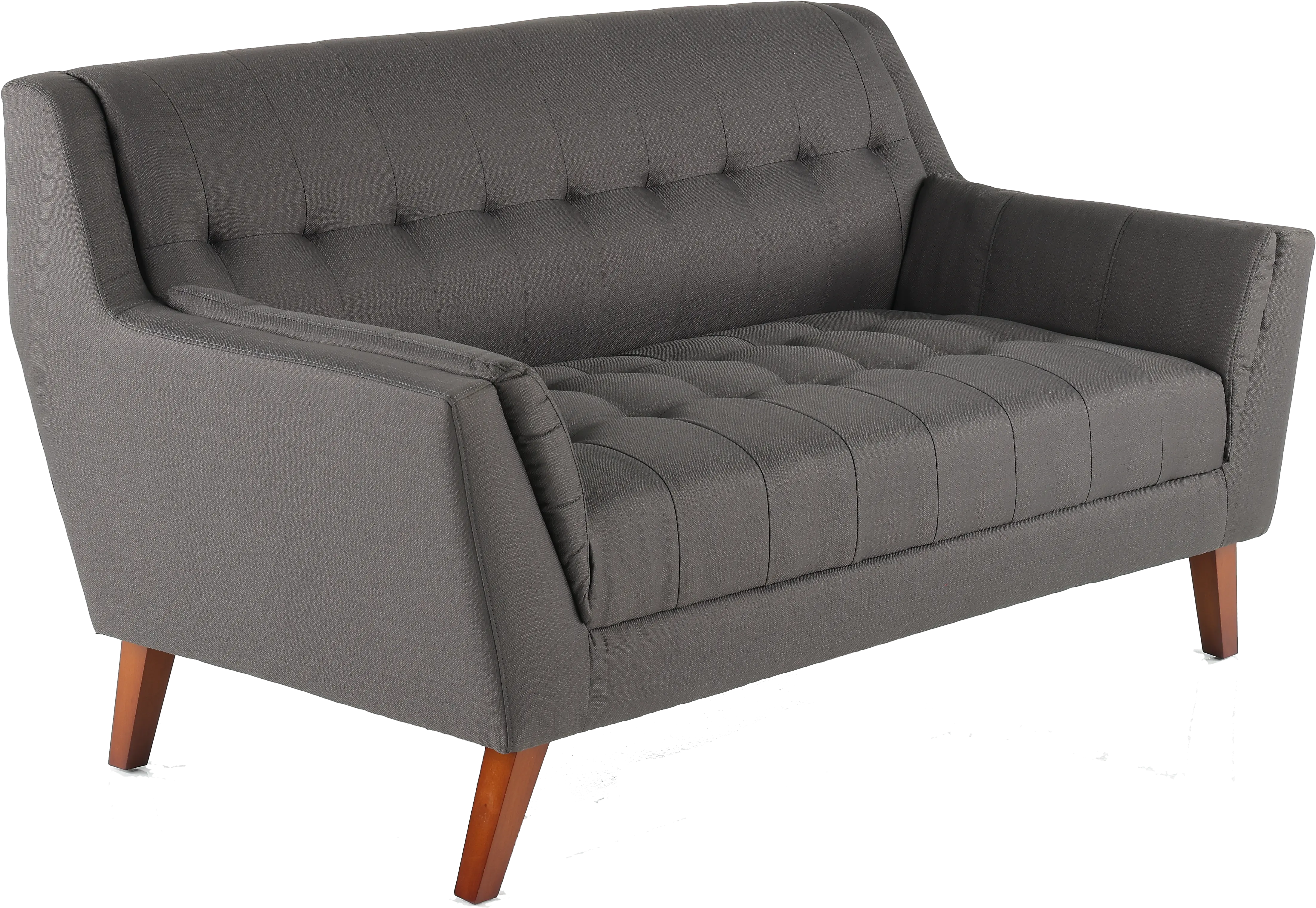 Celeste Mid-Century Modern Charcoal Gray Loveseat-2