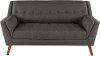 Mid-Century Modern Charcoal Gray Loveseat - Celeste