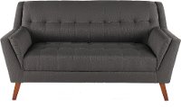 Mid-Century Modern Charcoal Gray Loveseat - Celeste-1