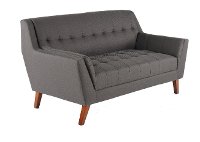 Mid-Century Modern Charcoal Gray Loveseat - Celeste-2