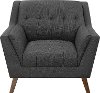 Mid-Century Modern Charcoal Gray Chair - Celeste