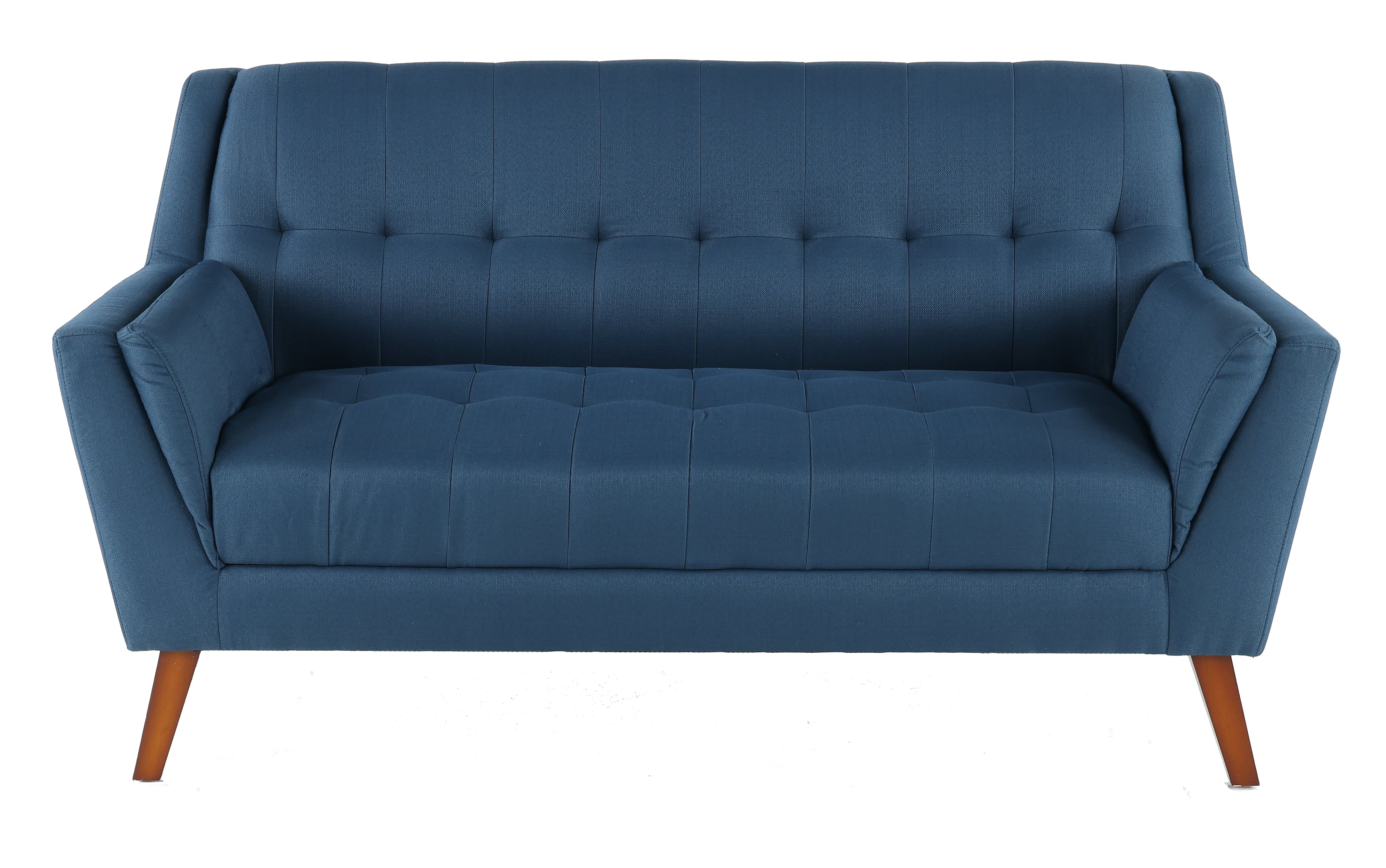 Celeste Mid-Century Modern Navy Blue Loveseat-1