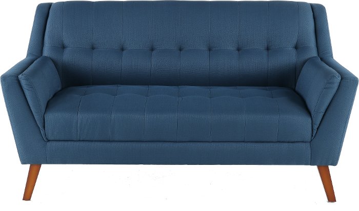 Celeste Mid-Century Modern Navy Blue Loveseat