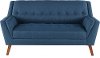 Mid-Century Modern Navy Blue Loveseat - Celeste