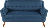 Mid-Century Modern Navy Blue Loveseat - Celeste