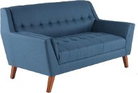 Mid-Century Modern Navy Blue Loveseat - Celeste-2