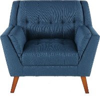 Mid-Century Modern Navy Blue Chair - Celeste