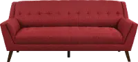 Celeste Mid-Century Modern Red Sofa