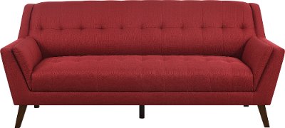 Mid-Century Modern Red Sofa - Celeste