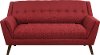 Mid-Century Modern Charcoal Red Loveseat - Celeste
