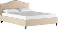 910NBPBD-BRVLVPRL Classic Camelback Pearl Beige Twin Upholstered Bed