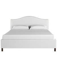 910NBPBD-PWVLVWHT Classic Camelback White Twin Upholstered Bed-2