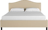 912NBPBD-BRVLVPRL Classic Camelback Pearl Beige Queen Upholstered Bed-2