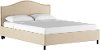 913NBPBD-BRVLVPRL Classic Camelback Pearl Beige King Upholstered Bed