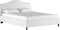 914NBPBD-PWVLVWHT Classic Camelback White California King Upholstered Bed