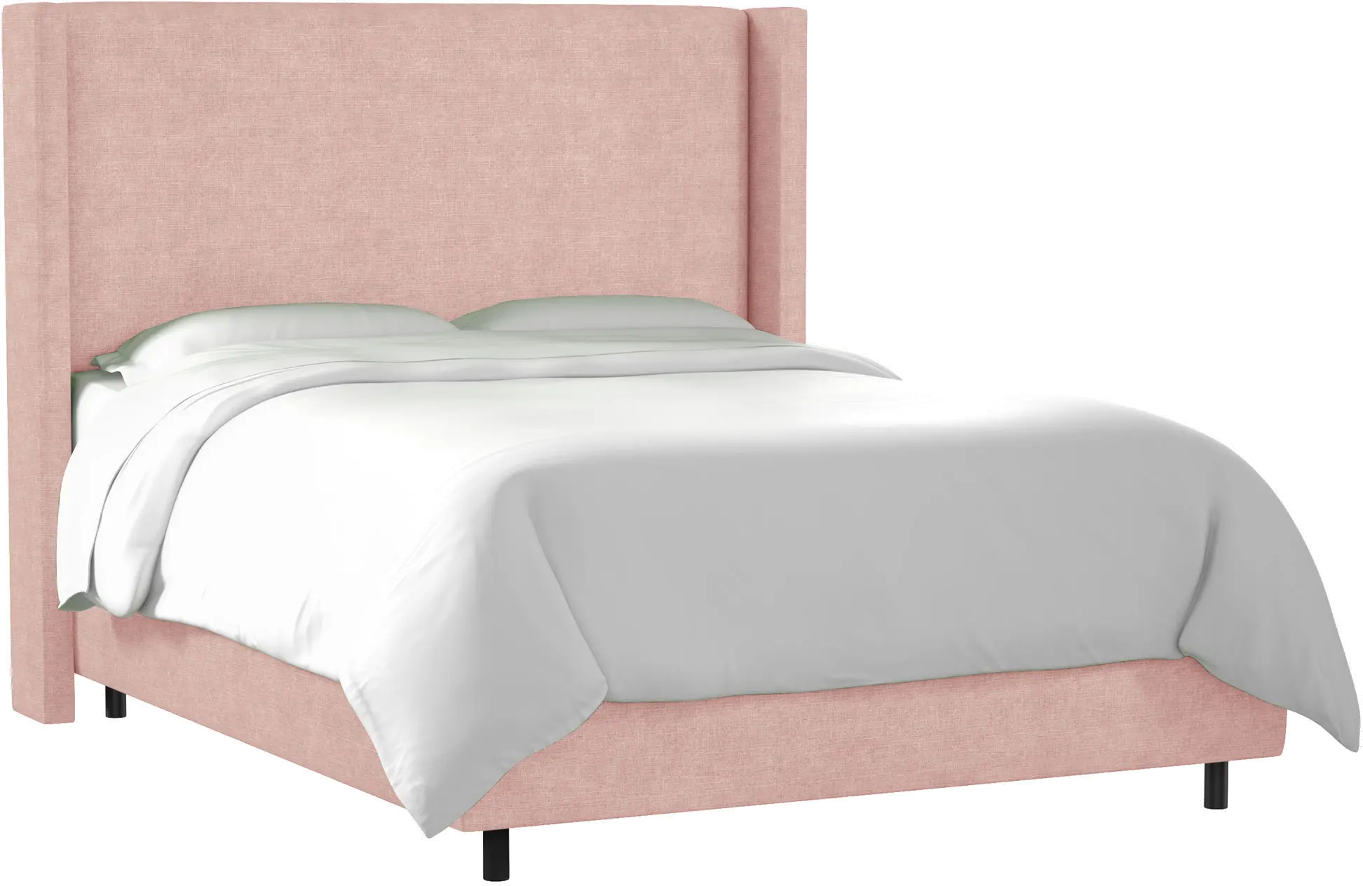 500BEDLNNBLS Contemporary Blush Pink Twin Upholstered Wingback Bed-2