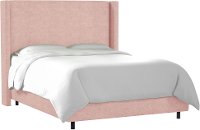 500BEDLNNBLS Contemporary Blush Pink Twin Upholstered Wingback Bed-2